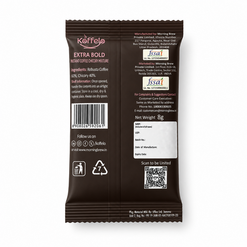 Koffelo Extra Bold Instant Coffee Chicory Mixture (8 GM X 12)